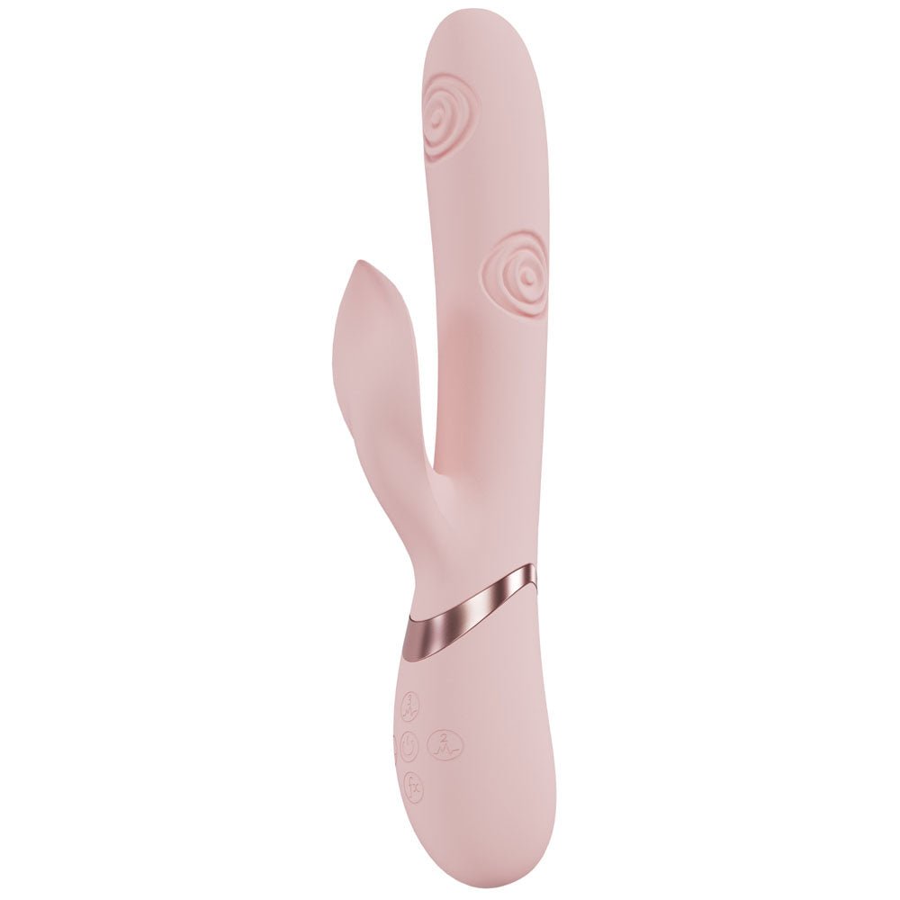 VIVE Fronda - Pink Rechargeable Tapping Rabbit Vibrator - VIBRATORS