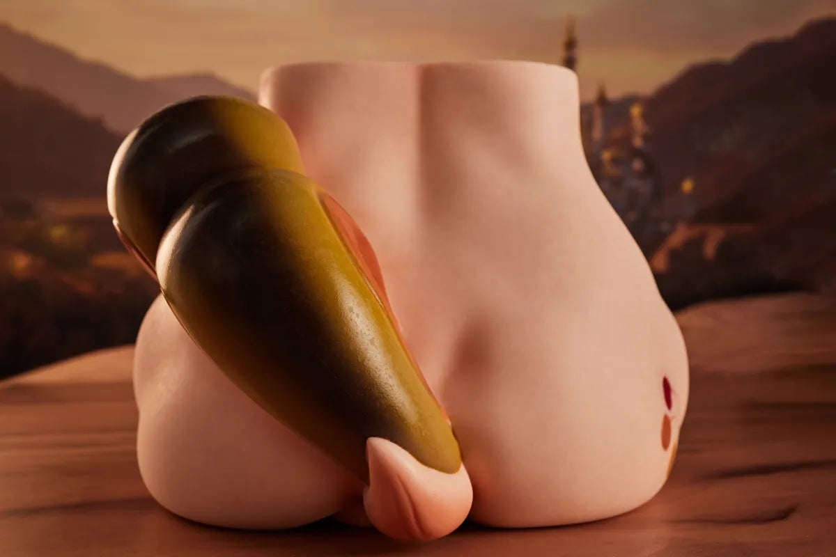 Fantasy Horse Tail Platinum Silicone Sex Torso With Dual Open Ends