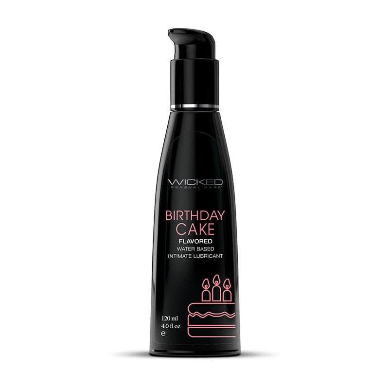 Wicked Aqua Birthday Cake Flavoured Water Based Lubricant 120ml - LOTIONS & LUBES