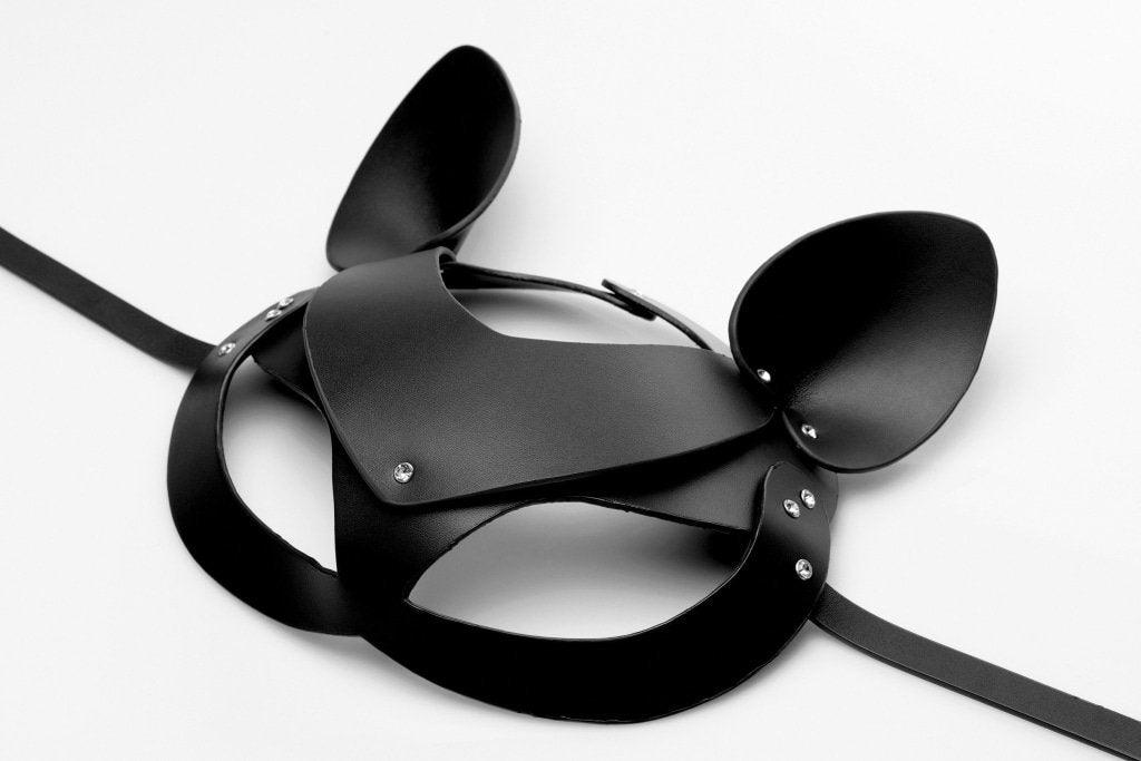 Bad Kitten Leather Cat Mask - Adult Toys