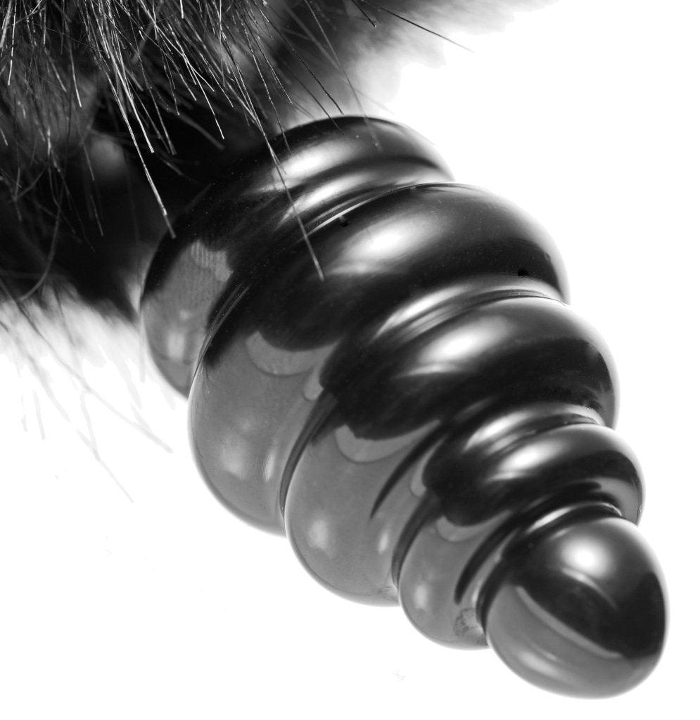Black Bunny Tail Anal Plug - Adult Toys
