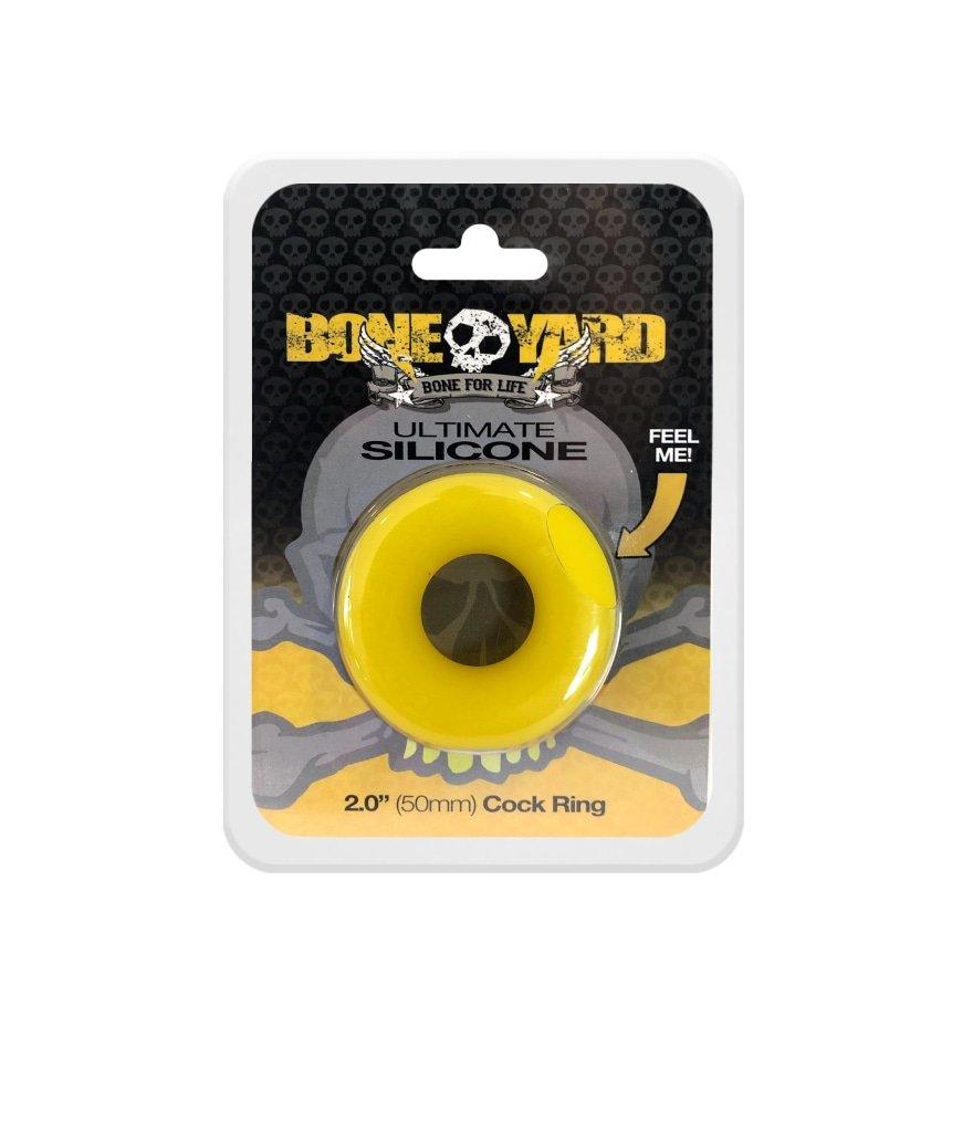 Boneyard Ultimate Silicone Cock Ring β Yellow Durable Stretch Ring - Adult Toys