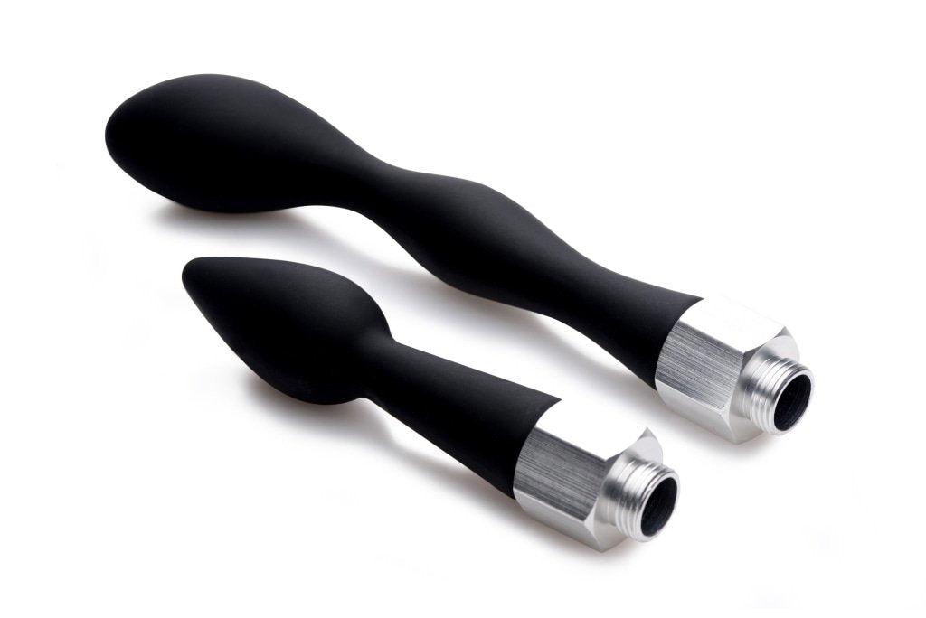 CleanStream Silicone Enema Attachment Set – Black Nozzle Tips | 2 Pack - Adult Toys