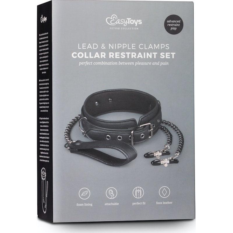 Collar With Nipple Chains - Adult Toys