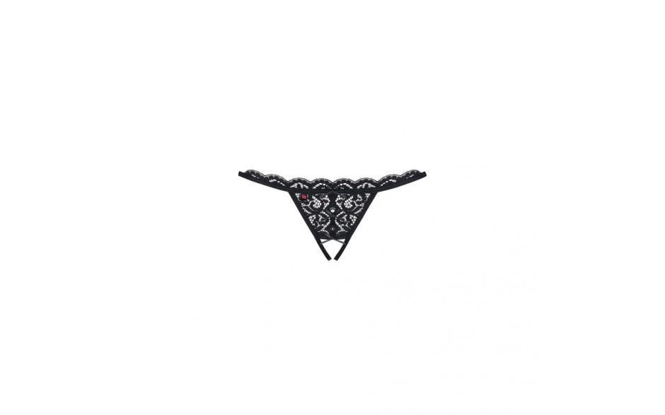 Crotchless Lace Thong 831 Black - Lingerie