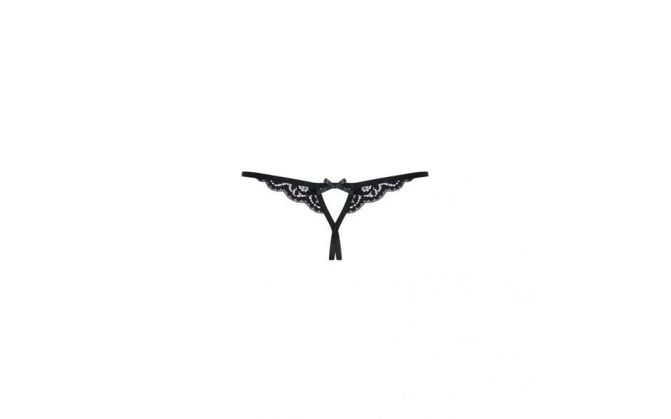 Crotchless Lace Thong 831 Black - Lingerie