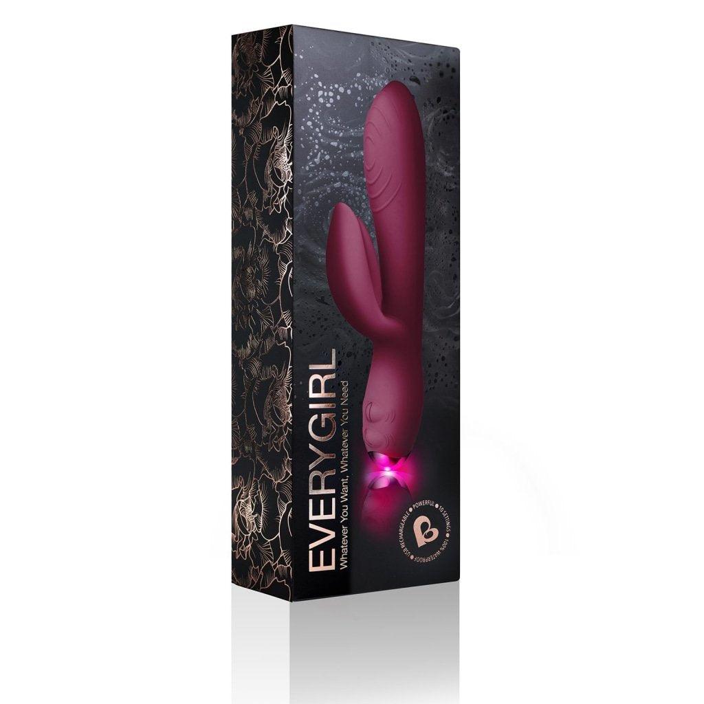 Every Girl Rabbit Vibrator Burgundy - Adult Toys