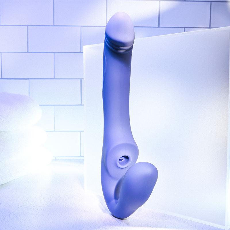 Evolved 2 BECOME 1 - Purple 23.5 cm USB Rechargeable Strapless Strap - On with Remote - STRAP - ONS