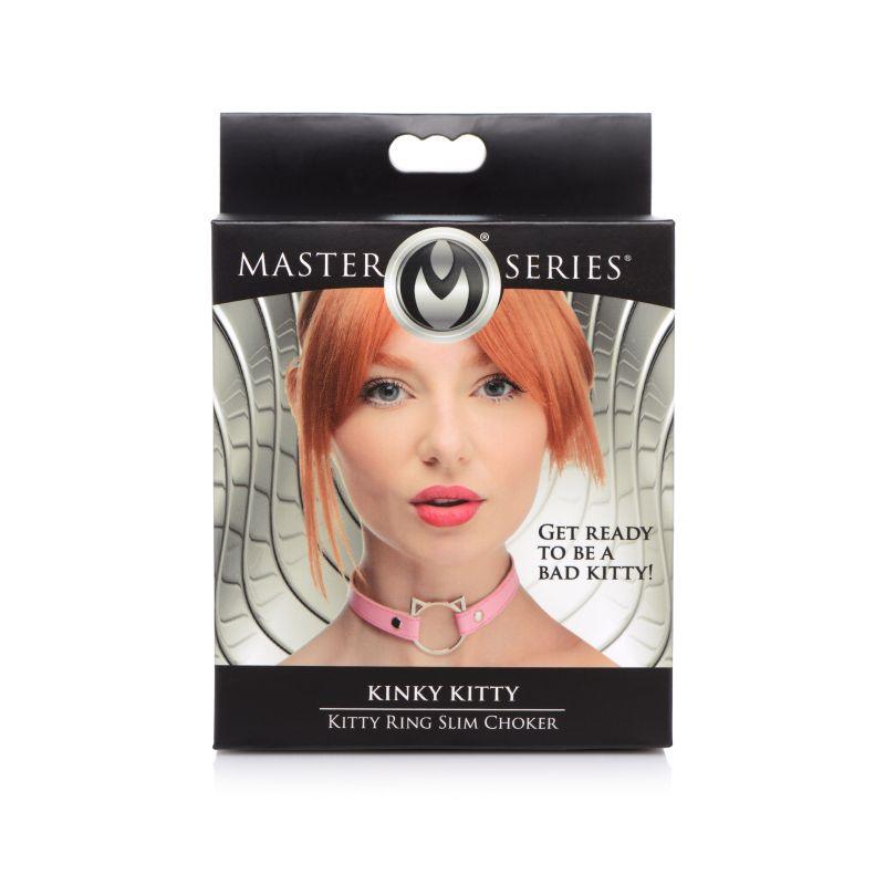 Kinky Kitty Ring Slim Choker Pink - Adult Toys