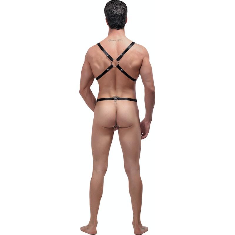 Male Power Rip Off Harness Set – Euro Male Spandex Sling with Thong - Lingerie