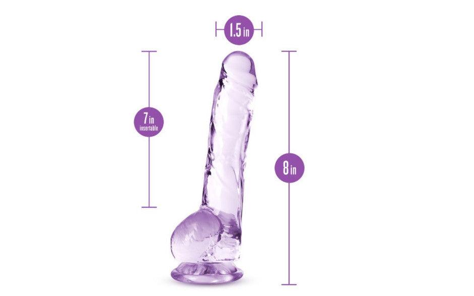 Naturally Yours 8" Crystaline Dildo Amethyst - Adult Toys