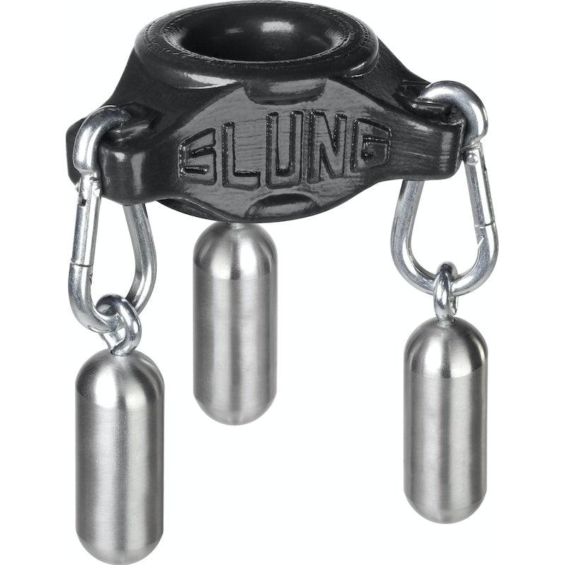 OxBalls Slung Silicone Ballstretcher with 3 Carabiners – Black - Adult Toys