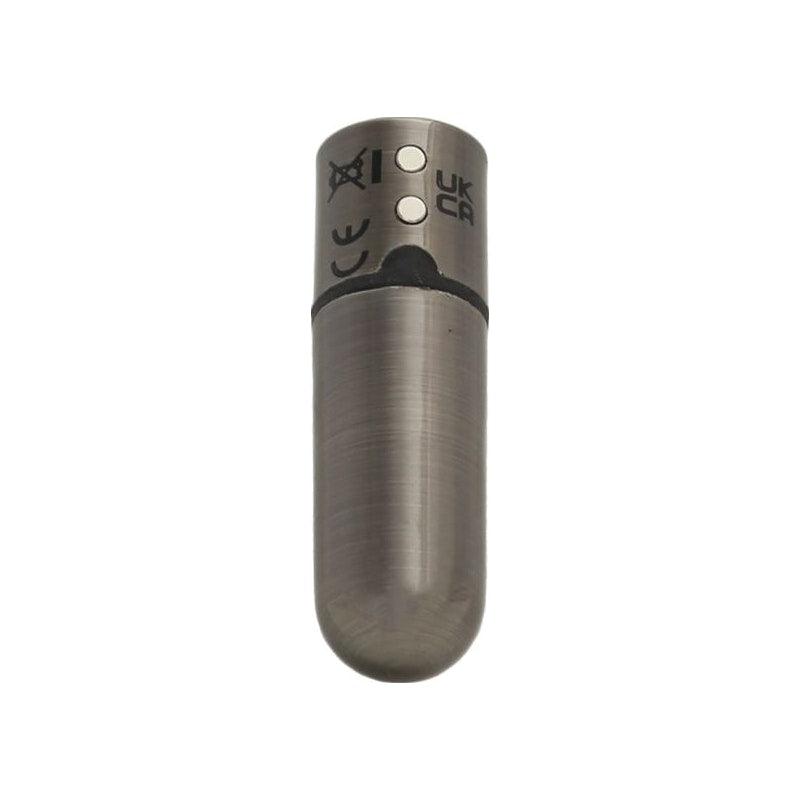 Power Bullet First Class 6cm Rechargeable w Crystal Gun Metal - Adult Toys