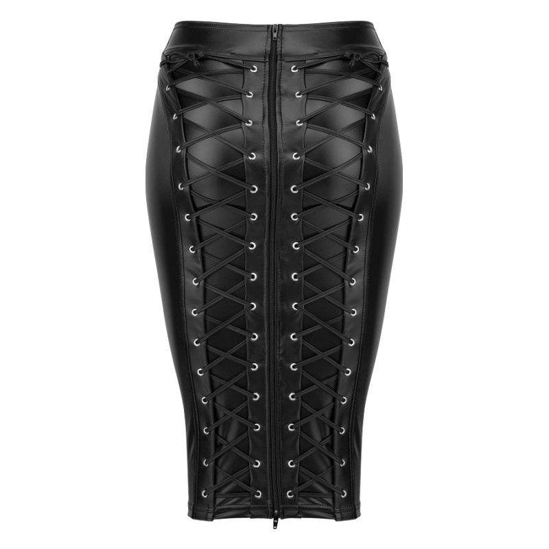 Power Wetlook Pencil Skirt w Long Zipper - Lingerie