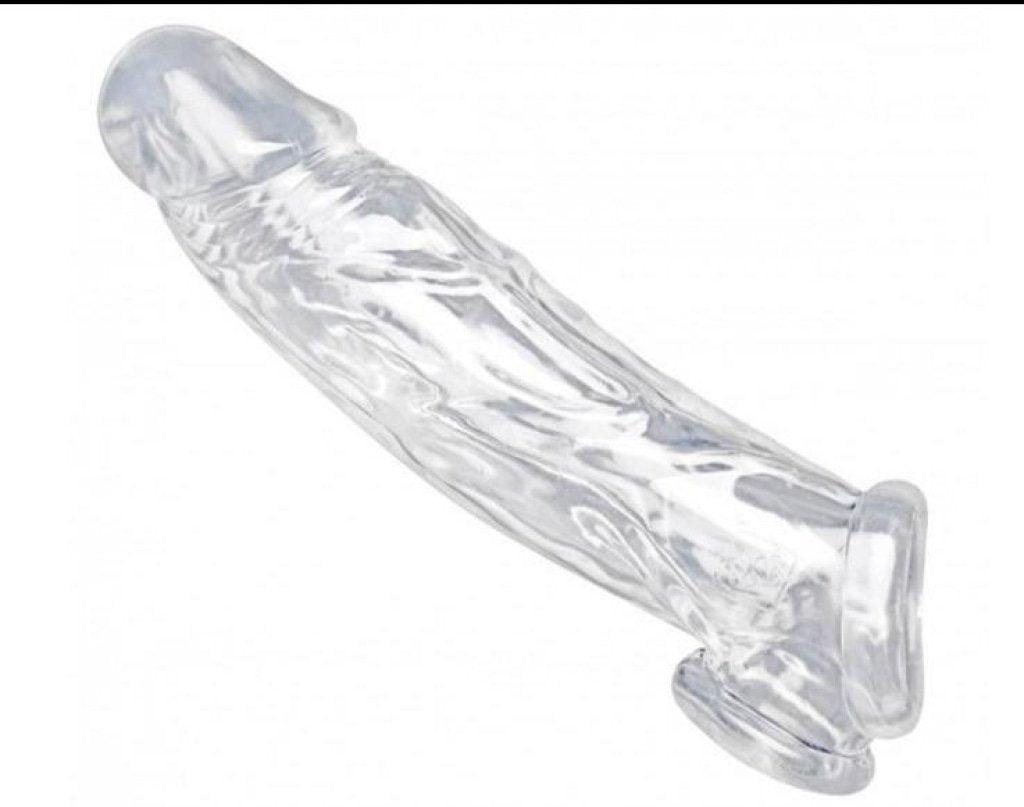 Realistic Clear Penis Enhancer and Ball Stretcher - Adult Toys