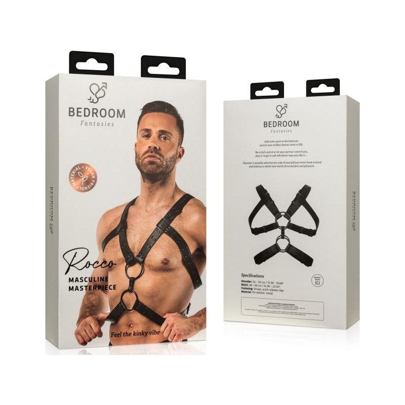 Rocco Bondage Harness Black - Adult Toys