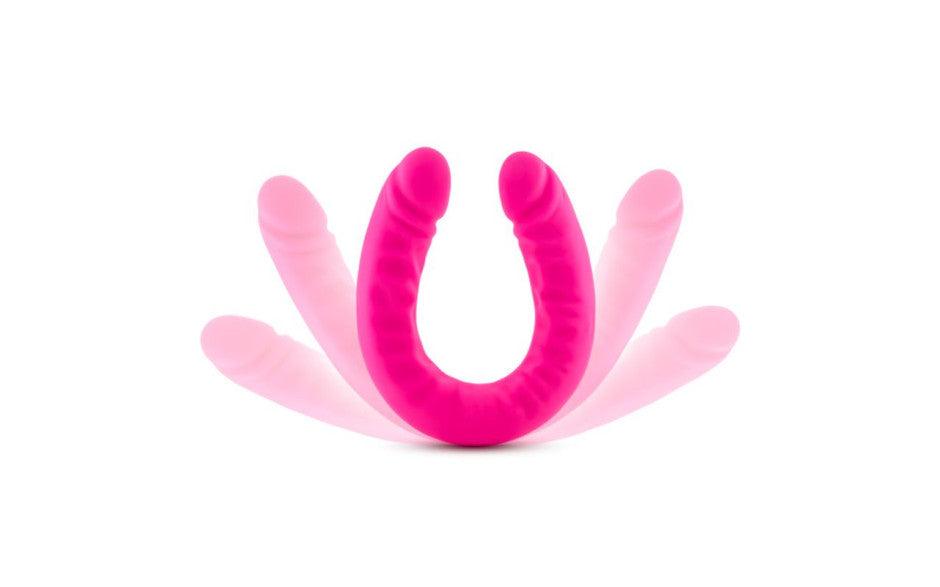 Ruse Silicone Slim 18in Hot Pink Double Dong - Adult Toys
