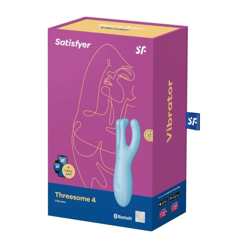 Satisfyer Threesome 4 Connect App Layon Vibrator Blue - Adult Toys