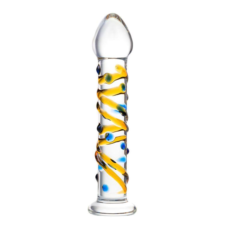 Sexus Glass Dildo Yellow 17.2cm - Adult Toys