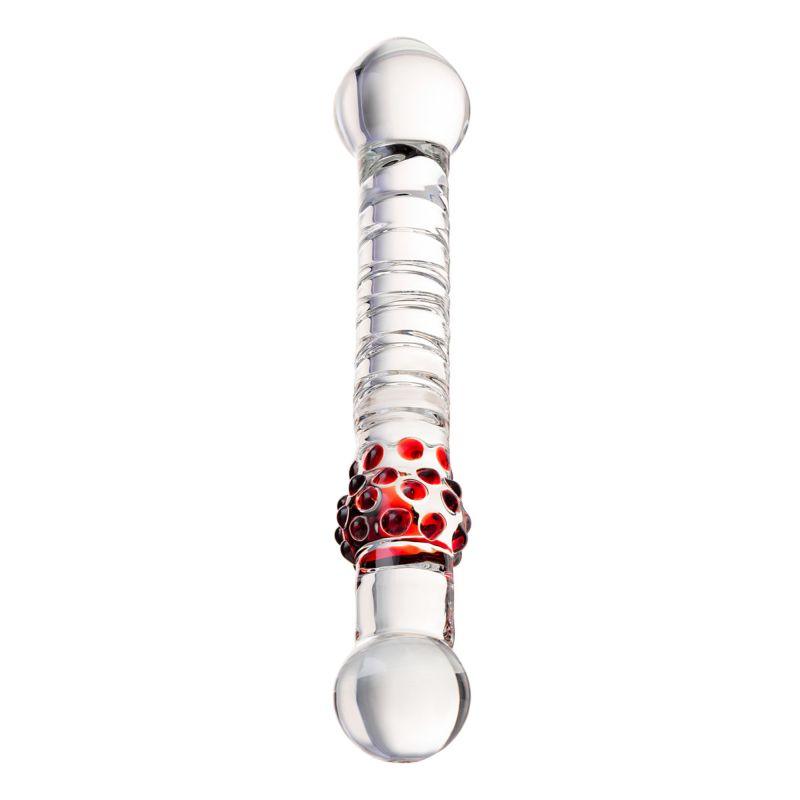 Sexus Glass Duo Bulb Dildo – 22cm Handcrafted Glass Pleasure Toy - Adult Toys