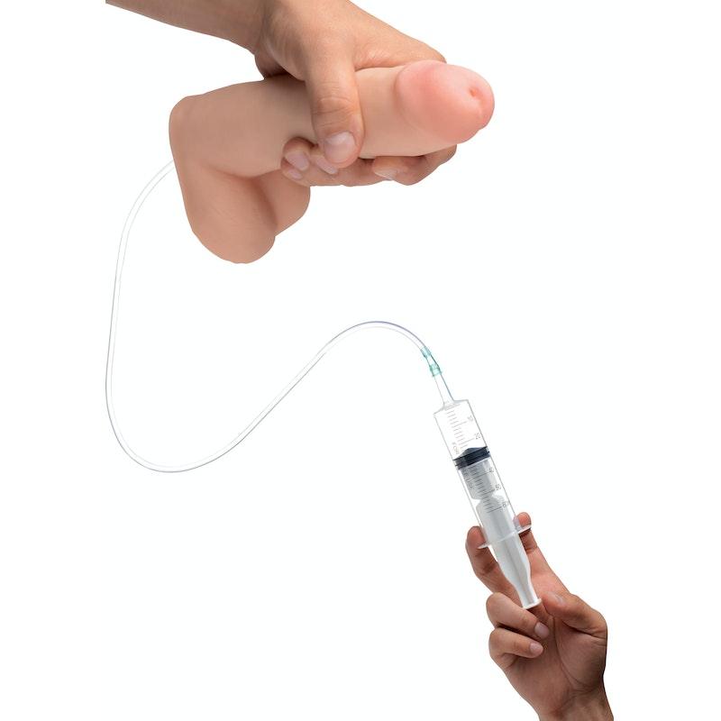 Squirting Dildo 8in with Syringe - Adult Toys