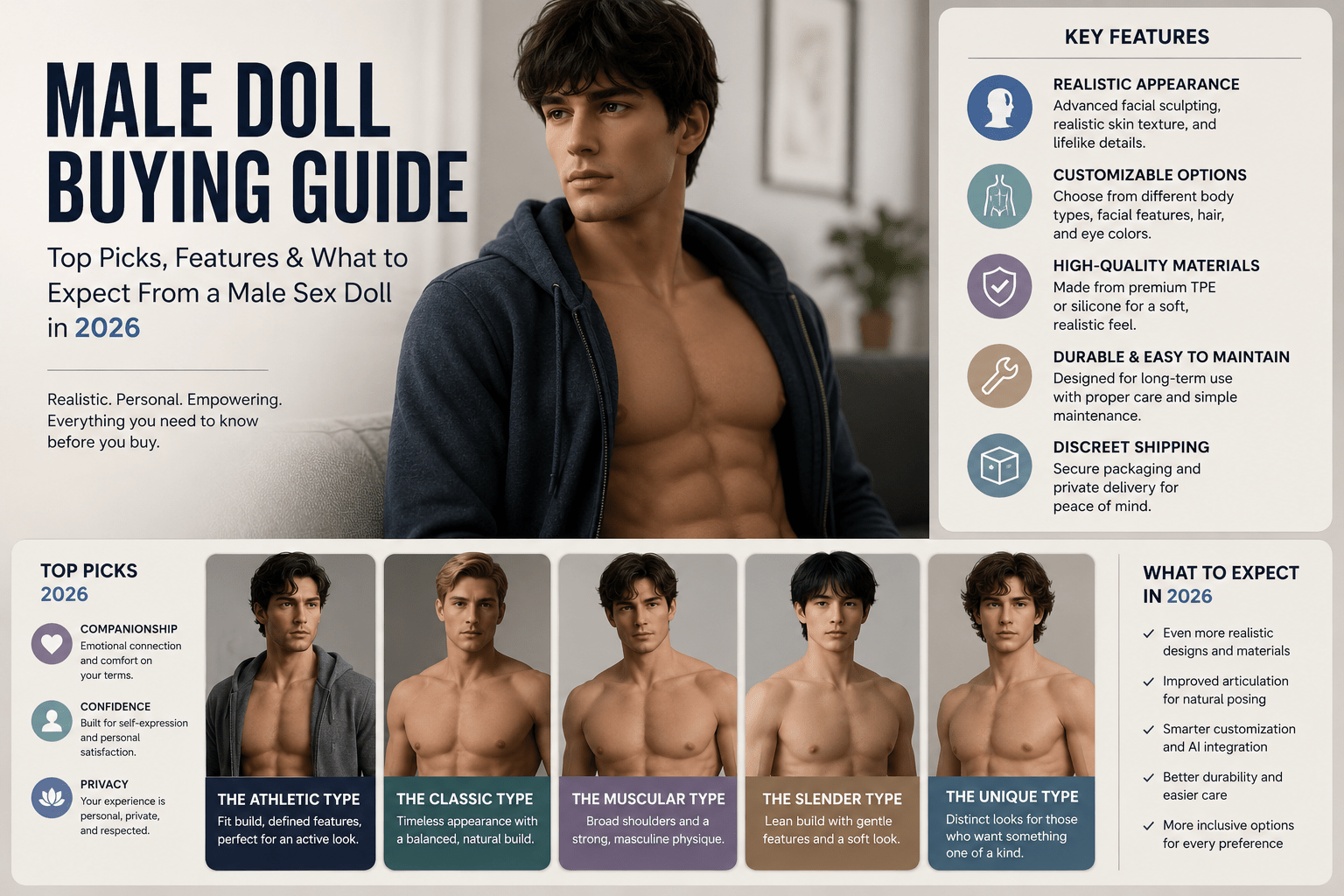 Male Doll Buying Guide: Top Picks, Features & What to Expect From a Male Sex Doll in 2026 - Naughty by Nature Adult Store