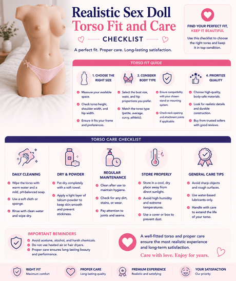 Realistic Sex Doll Torso Fit and Care Checklist - Naughty by Nature Adult Store