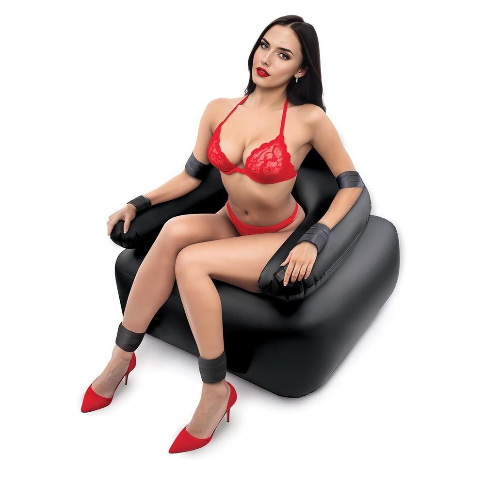 Whipsmart Inflatable Bondage Chair Black Detachable 6 Inch Vibrating Dildo - Naughty by Nature Adult Store