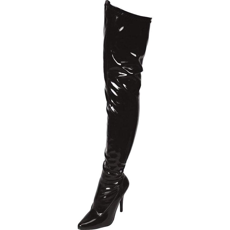 Black Pointed Toe Thigh High Boot 3in Heel - Naughty by Nature Adult Store