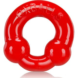 Ultraballs 2 Pk Cockring Steel And Red