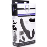 Slim Rider Ribbed Vibrating Silicone Strapless Strap On