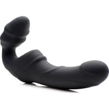 Slim Rider Ribbed Vibrating Silicone Strapless Strap On