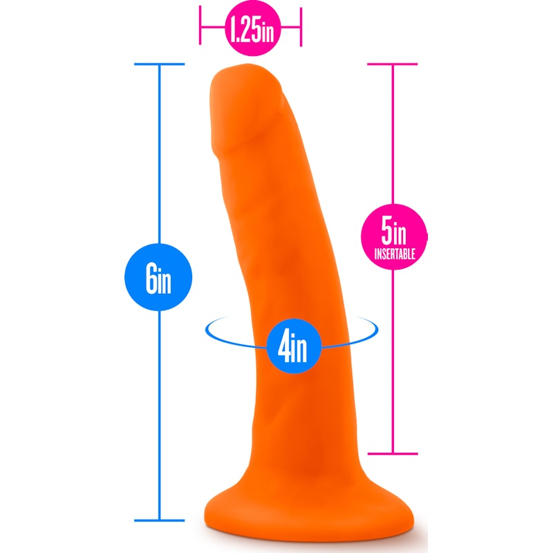 Neo Dual Density Cock 6in Neon Orange