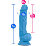 Neo Dual Density Cock With Balls 7in Neon Blue