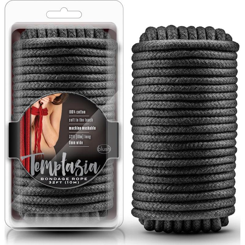 Temptasia Bondage Rope 10m Black - Naughty by Nature Adult Store