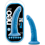 Neo Elite 7.5in Silicone Dual Density Cock Neon Blue