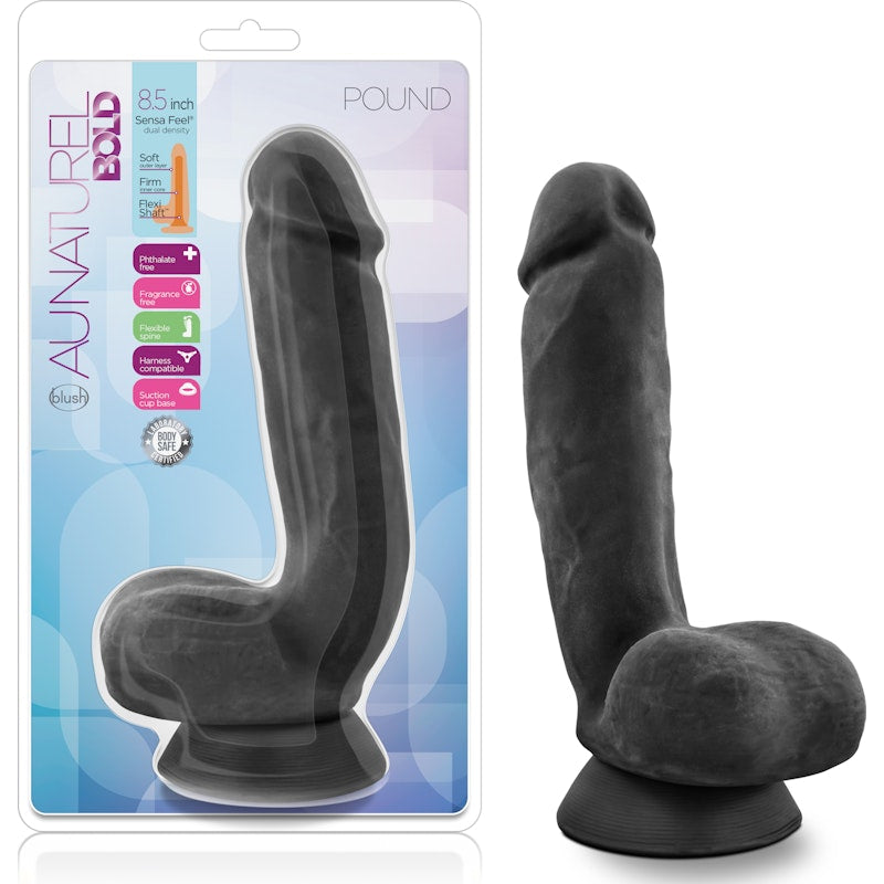 Au Naturel Bold Pound 8.5in Dildo Black