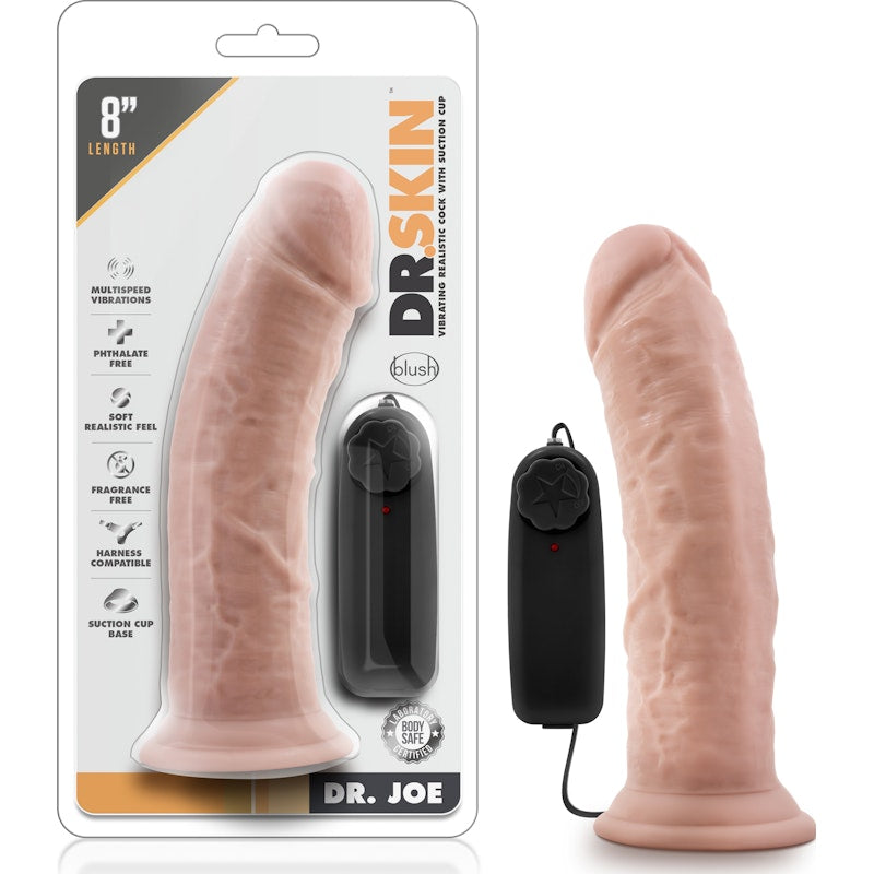 Dr Skin Dr Joe 8in Vibrating Cock with Suction Cup Vanilla