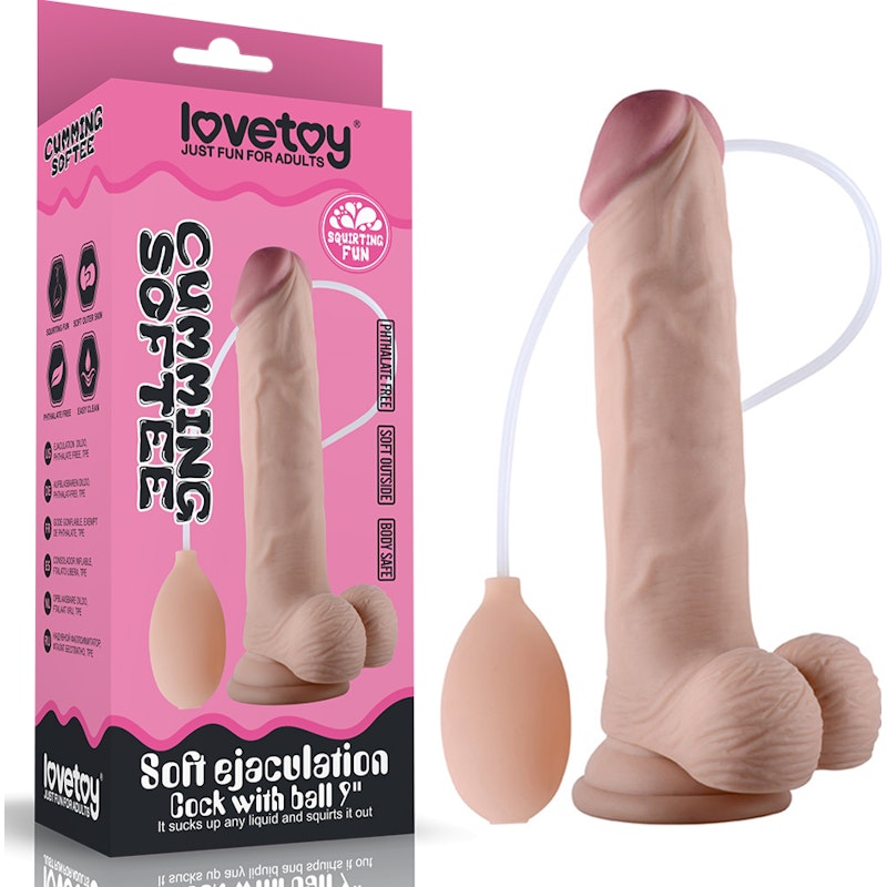 Soft Ejaculation Cock With Ball 9in