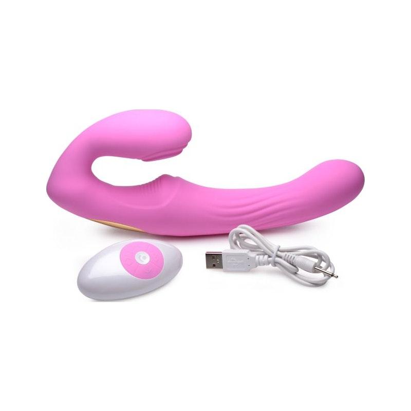 15X U-Pulse Strapless Strap-On w Remote Pink - Naughty by Nature Adult Store