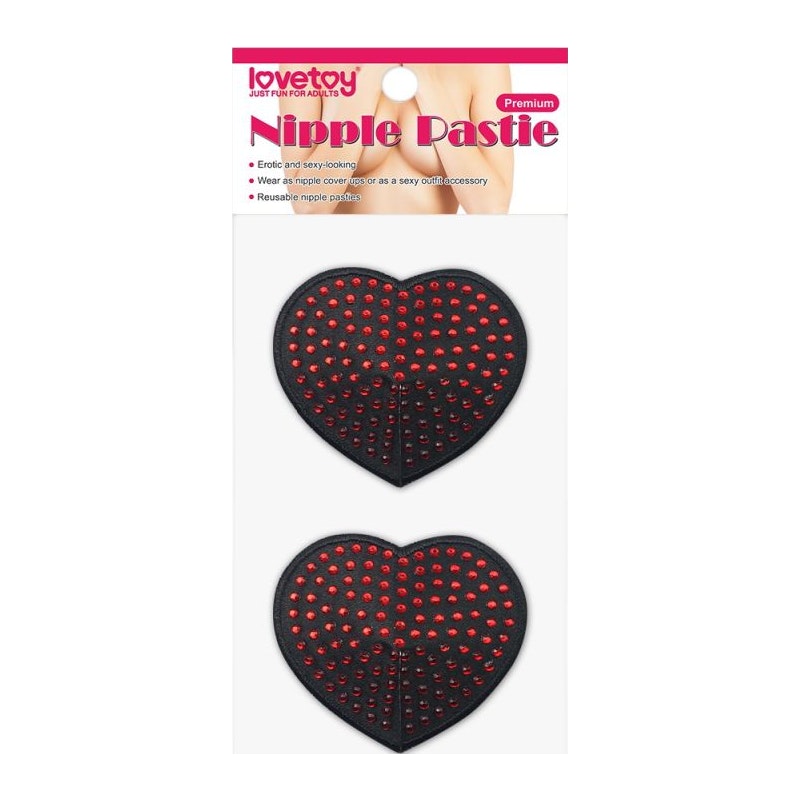 Reusable Red Diamond Heart Nipple Pasties