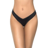 High Leg Thong Black