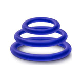 Performance Silicone Cock Ring 3 Pc Set Indigo