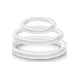 Performance Silicone Cock Ring 3 Pc Set White Glow