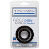 Silicone Cock Rings Double Pk Black