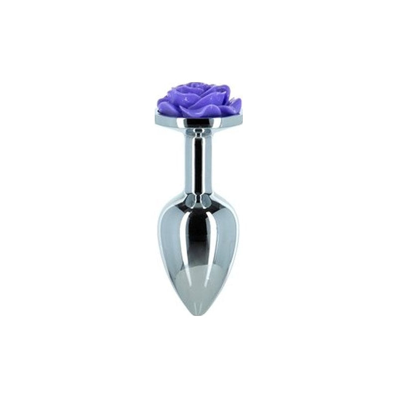 Purple Rose 3in  Metal Butt Plug