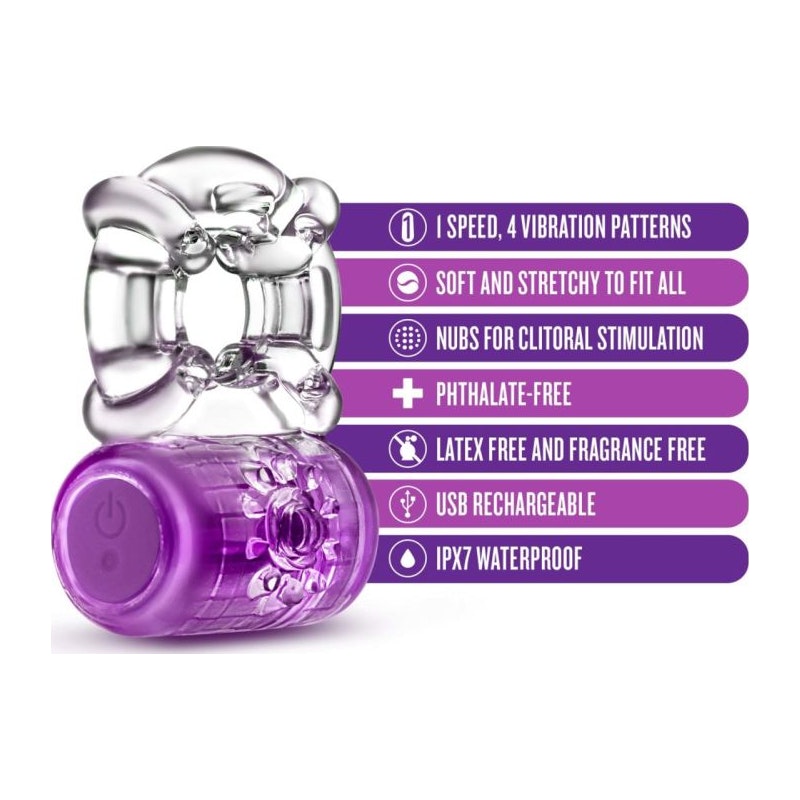 Play with Me Pleaser Rechargeable C Ring Purple