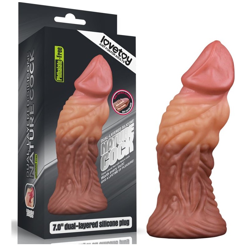 Nature Cock 7in Dual Layer Huge ALIEN Silicone Butt Plug Dildo