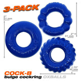 Bonemaker 3 Pc Cockring Set Pool Blue