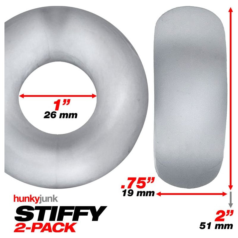 Stiffy 2 Pc Bulge Cockrings by HunkyJunk Ice Clear Ice